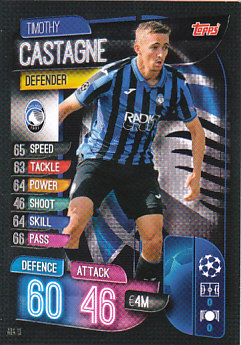 Timothy Catagne Atalanta BC 2019/20 Topps Match Attax CL #ATA13